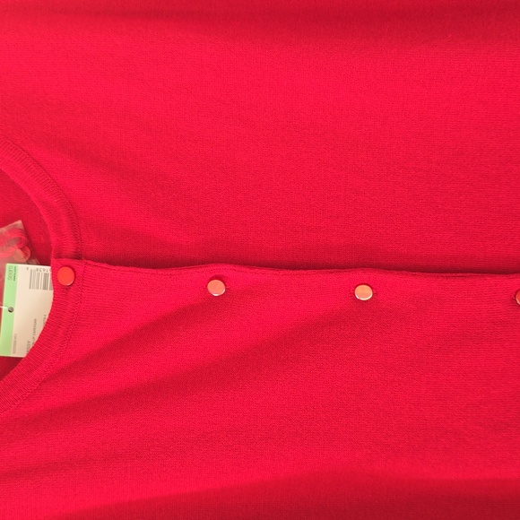 SIMPLY STYLED BRAND WOMEN'S MISSY SIZE RED FRONT BUTTON CARDIGAN SIZE XL - Picture 4 of 15